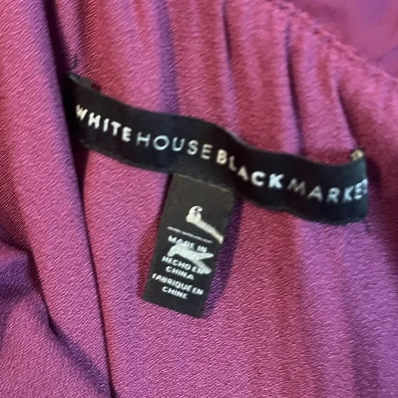 White House Black Market Sz 6 Ruffled One Shoulder Purple Blouson Cocktail Dress - Picture 7 of 11